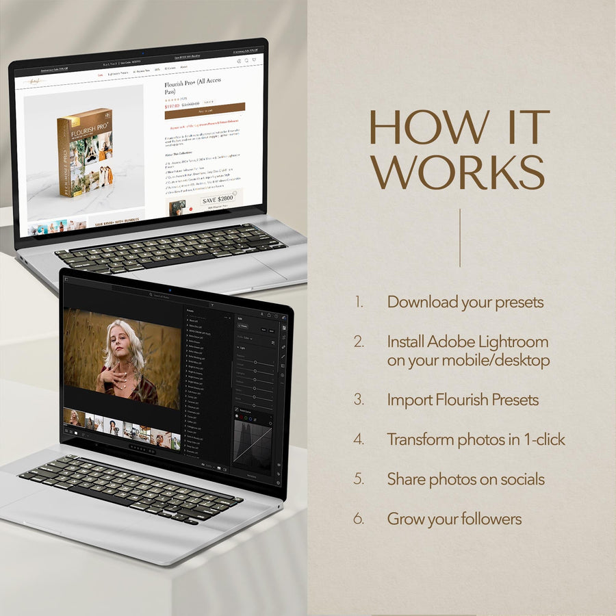 Flourish Pro+ Presets Bundle (All Access Pass) + Free Gift: Influencer Pro Kit+ (Ultimate Resource Library) -  from Flourish Presets - Just $197! Shop now at Flourish Presets.
