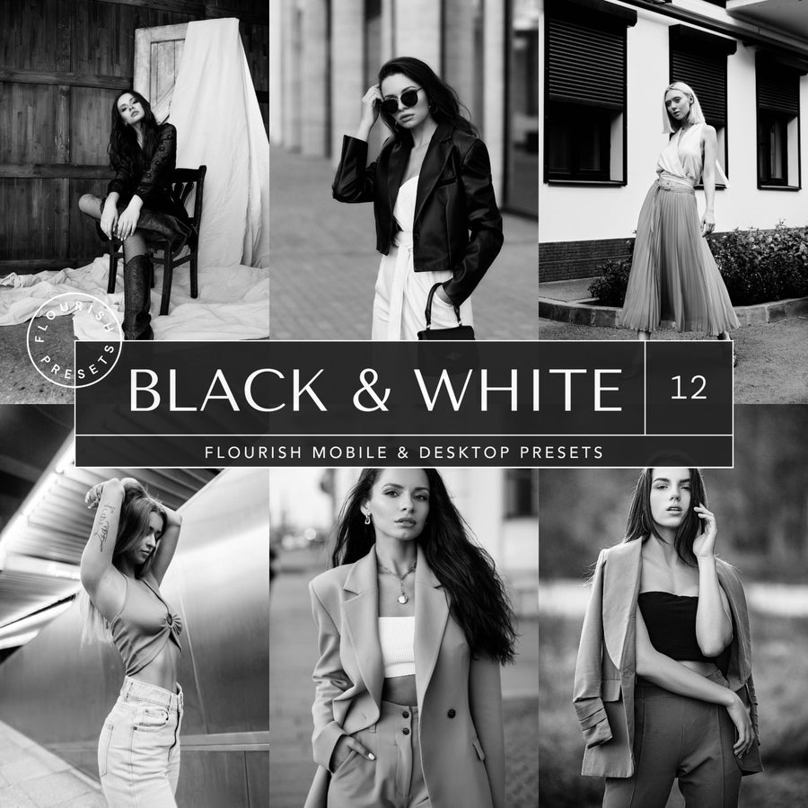 Black & White - Lightroom Presets from Flourish Presets: Lightroom Presets & LUTs - Just $9! Shop now at Flourish Presets.