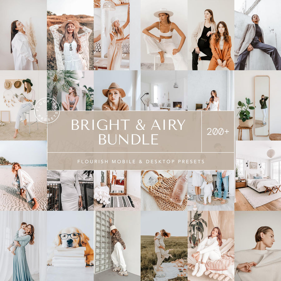 Light Presets Bright & Airy Lightroom Presets Bundle Filters – Flourish Presets