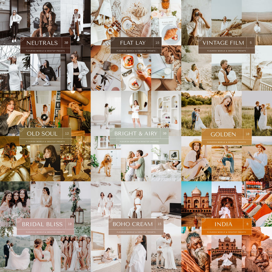 Best-Sellers Presets Bundle + Free Gift: 2024 Influencer Presets Bundle -  from Flourish Presets - Just $37! Shop now at Flourish Presets.