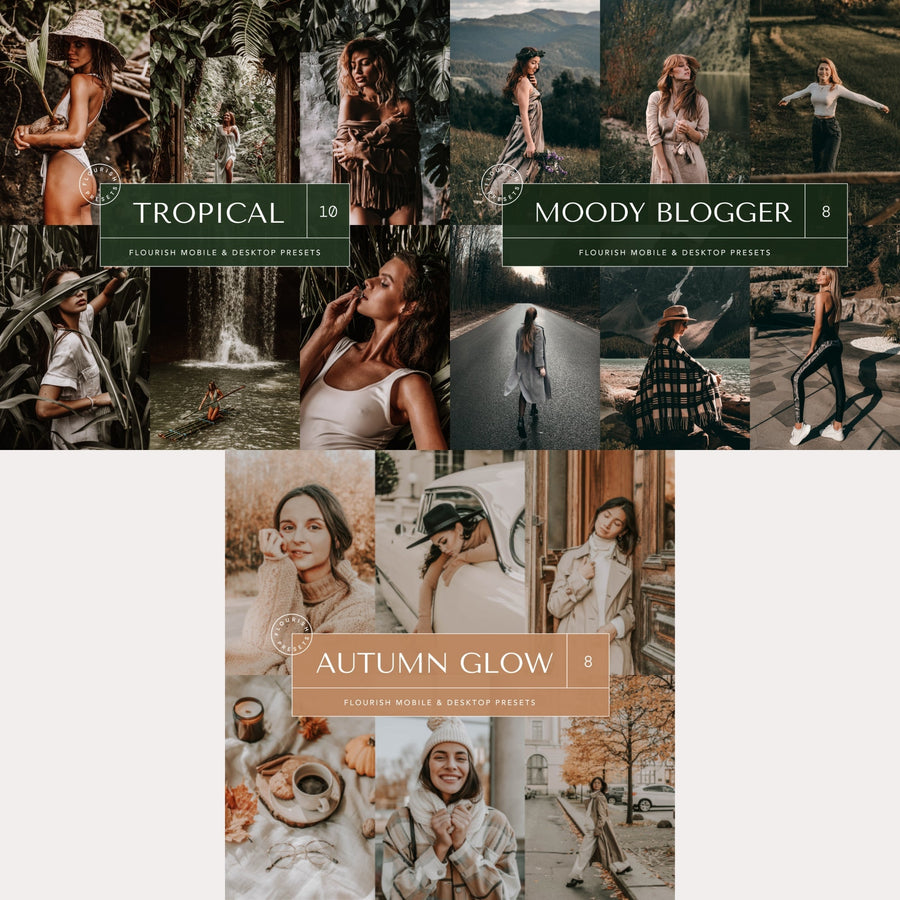 2024 Influencer Presets Bundle + Free Gift: Best-Sellers Presets Bundle -  from Flourish Presets - Just $47! Shop now at Flourish Presets.