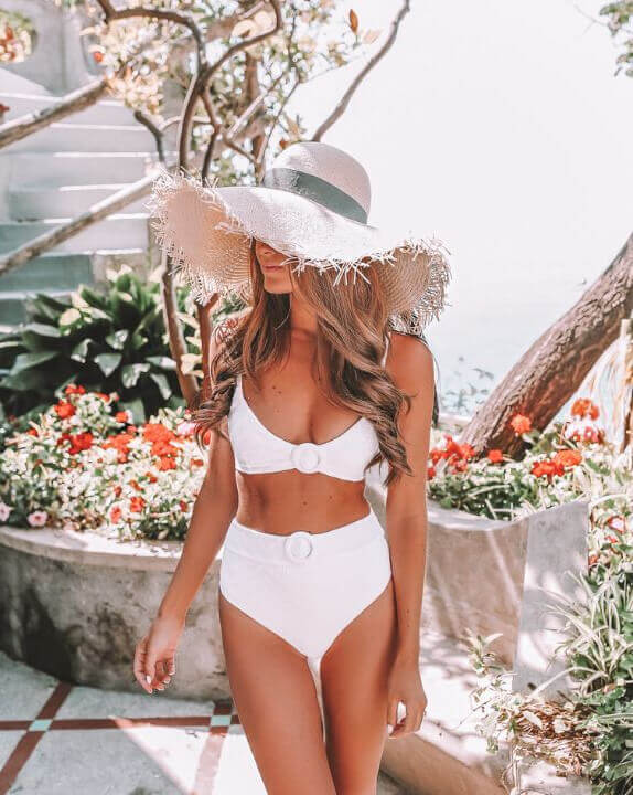 stylish fit young woman model on vacation summer paradise style flourish presets edits