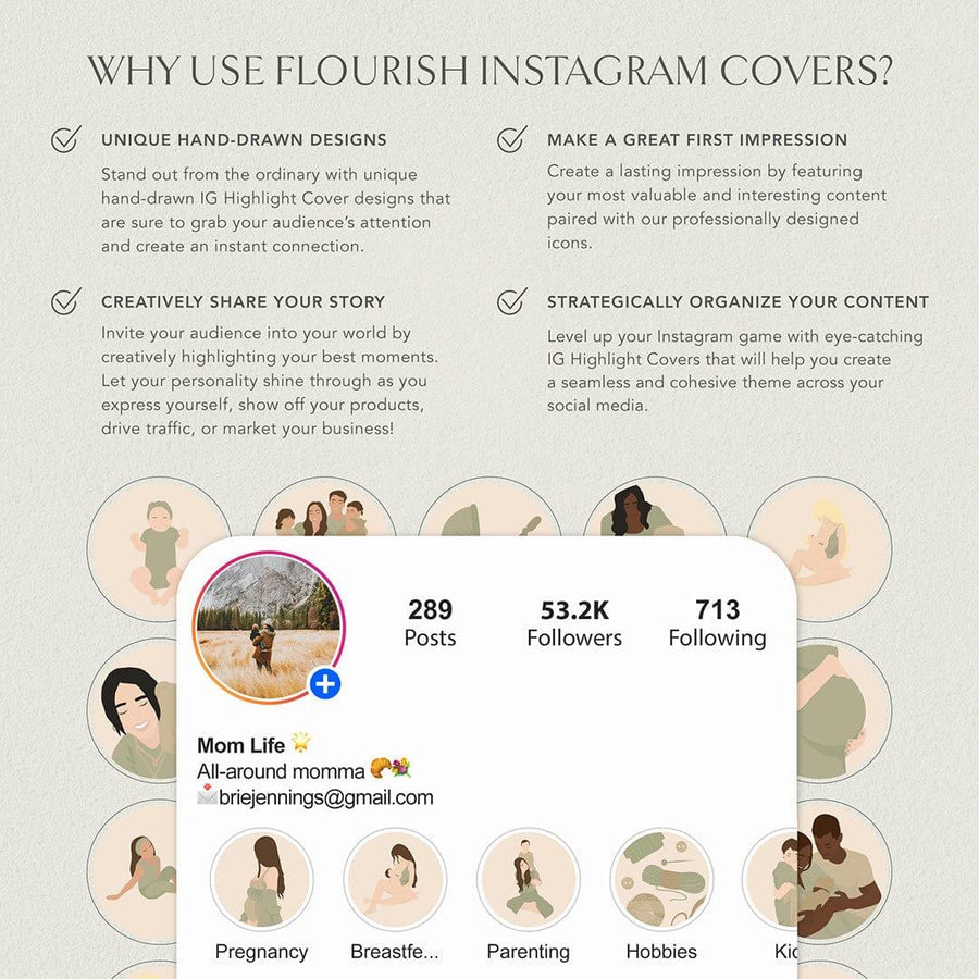 Mom Life - IG Highlight Covers from Flourish Presets: Lightroom Presets & LUTs - Just $7! Shop now at Flourish Presets.